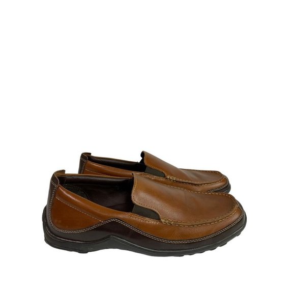 Size 9W Cole Haan Men\'s Wide Brown Leather Driving Loafers C02559 main image 7